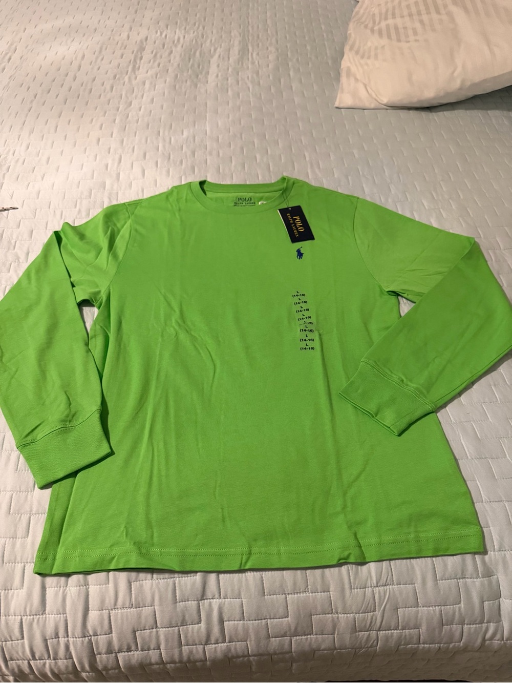 Polo by Ralph Lauren Bright Lime Long-Sleeve Crewneck Shirt - Boys 14/16